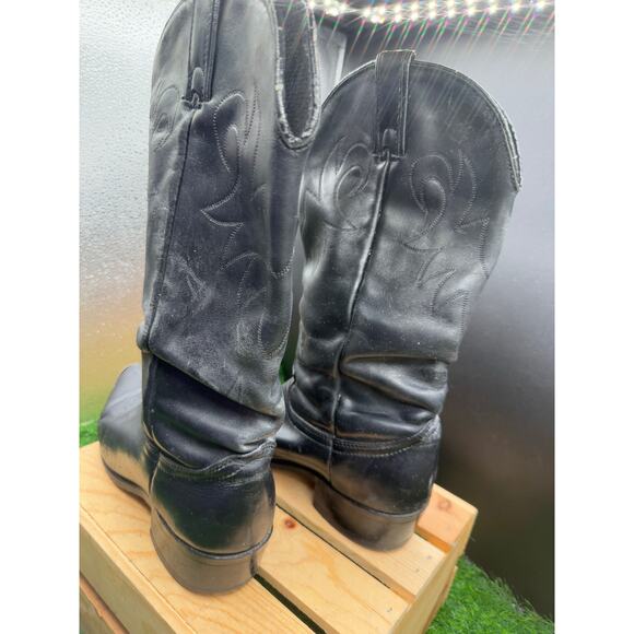 Black Leather Cowboy Boots- Size 8(approx) - Picture 6 of 10